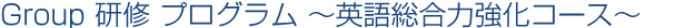 Group 研修 プログラム ~英語総合力強化コース~